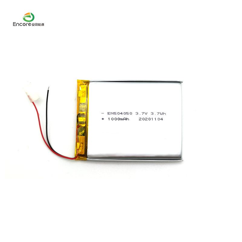 504050 3.7v 1000mah リポ JST コネクタ リチウム ポリマー電池、ポータブル交換デバイス用 UL